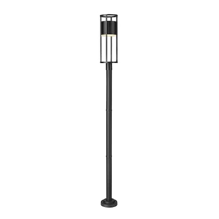 Z-Lite Luca Outdoor Post Mounted Fixture, 1-Light, 9.25 In.W x 101.51 In.H, Black/Etched 517PHB-567P-BK-LED
